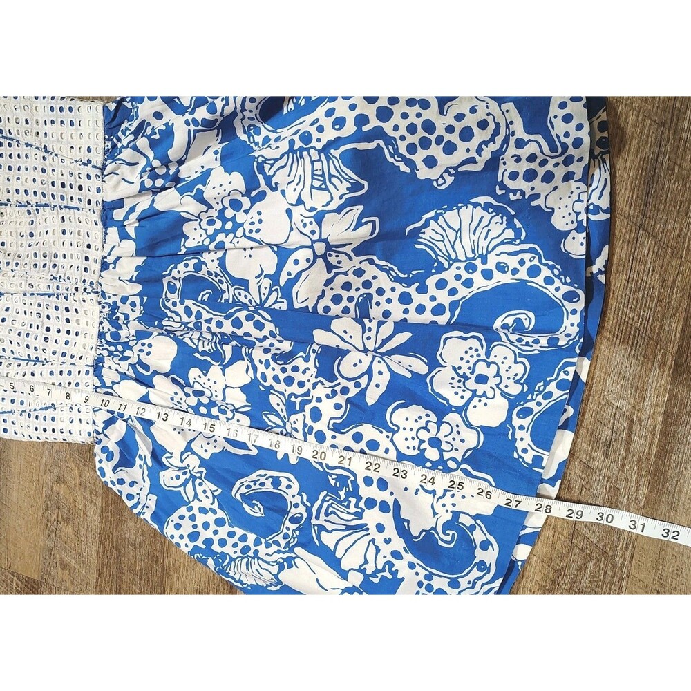 Lilly Pulitzer Ferris Floral Print Dress Size 8 Eyelet Corset Strapless Beachy - Picture 9 of 9